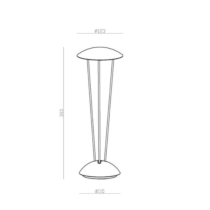 White rechargeable outdoor table lamp modern, Renee, 2,2W, 2700K LED, IP54, with touch dimmer