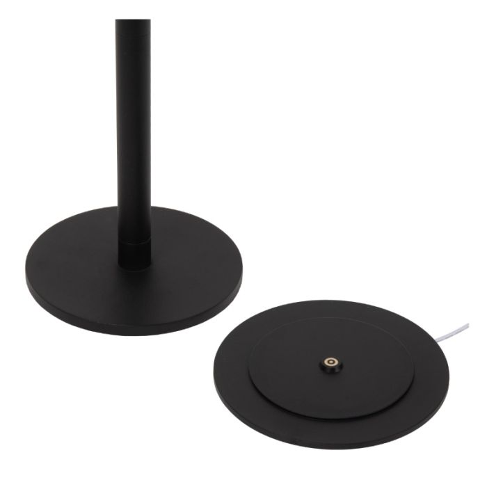 Black rechargeable floor lamp modern, Antrim, 2,2W, 2700K LED, IP54, with touch dimmer