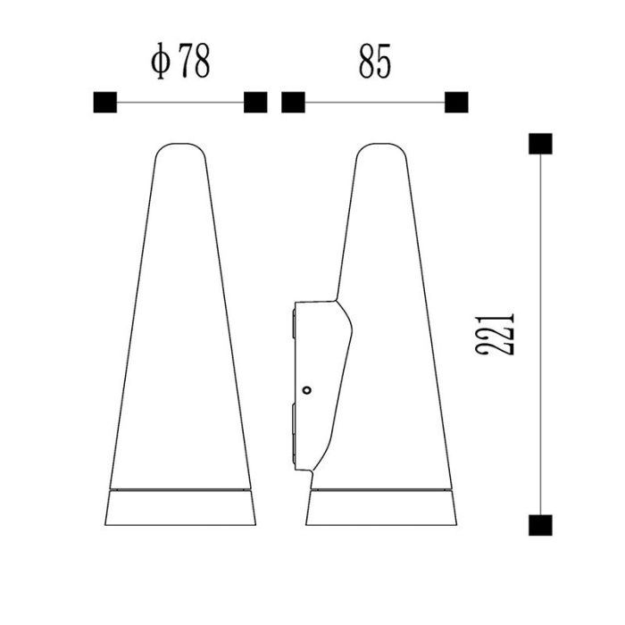 Anthracite outdoor light modern, Wizard, IP54