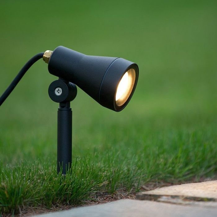 Black garden spike light modern, April, IP54