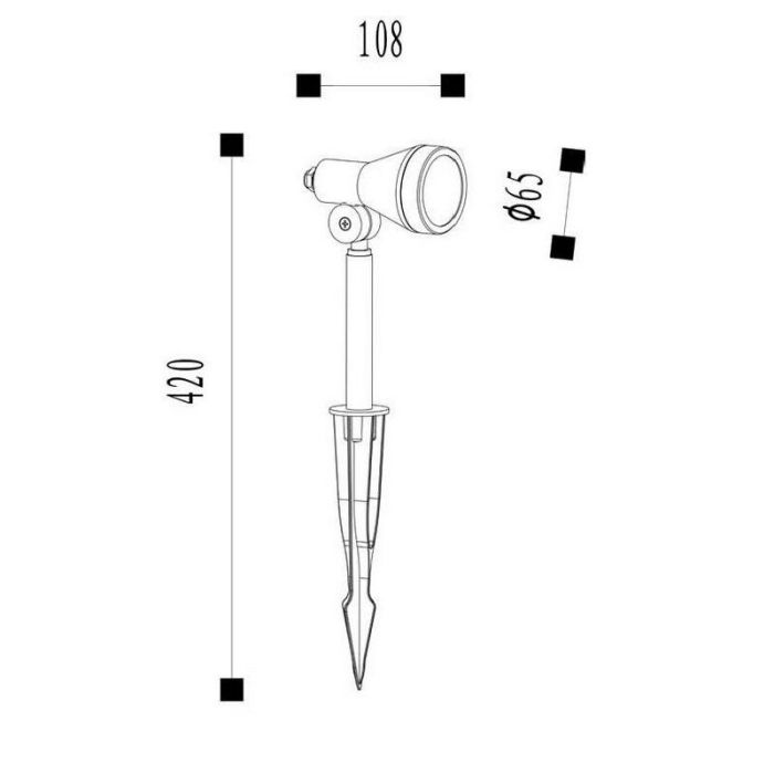 Black garden spike light modern, April, IP54
