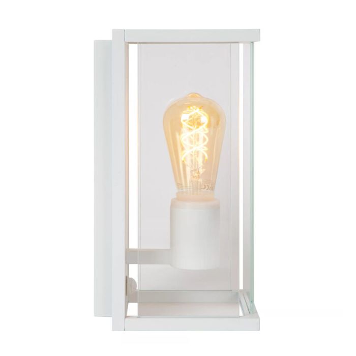 White outdoor wall light with motion sensor modern, Claire, IP54