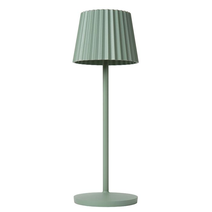 Green outdoor table lamp rustic, Justine, 2W, 2700K LED, IP54, with touch dimmer
