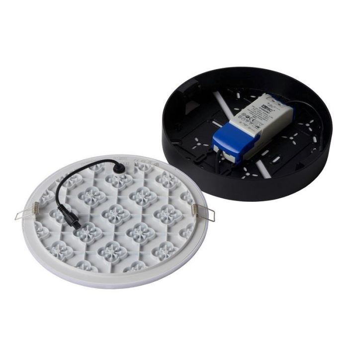 Black flush ceiling light modern, Ceres, 30W, 3000K LED, IP44