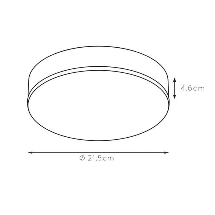 Black flush ceiling light modern, Ceres, 30W, 3000K LED, IP44