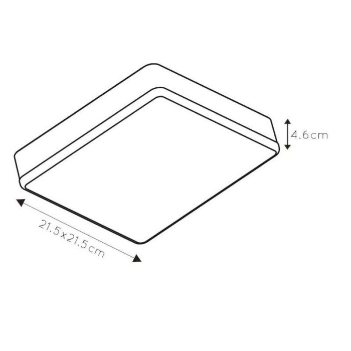 Black flush ceiling light modern, Ceres, 30W, 3000K LED, IP44