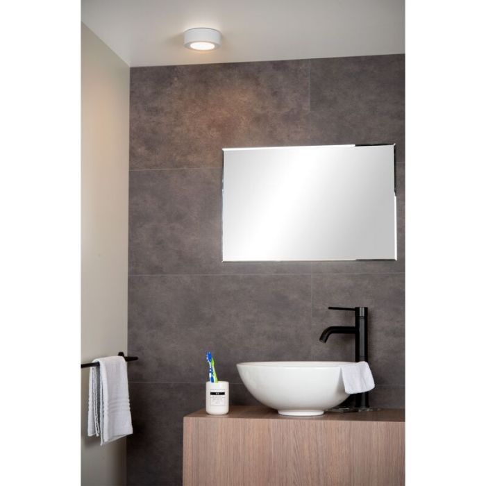White flush ceiling light modern, Brice, 8W, 3000K LED, IP44