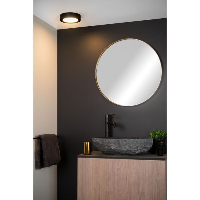 Black flush ceiling light modern, Brice, 11W, 3000K LED, IP44