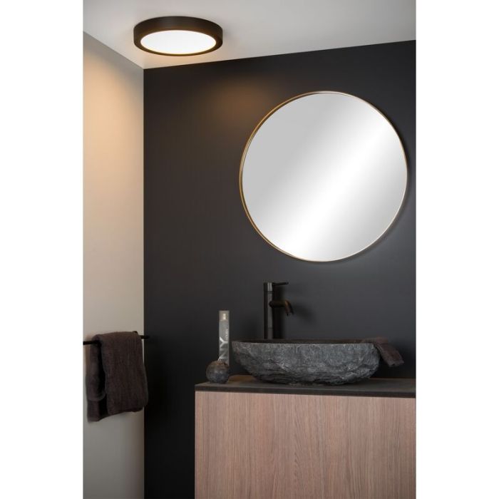 Black flush ceiling light modern, Brice, 30W, 3000K LED, IP44