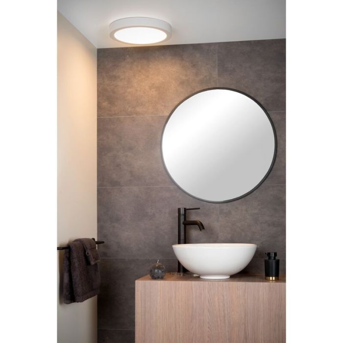 White flush ceiling light modern, Brice, 30W, 3000K LED, IP44