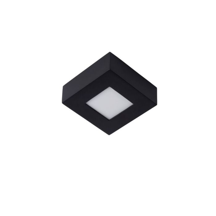 Black flush ceiling light modern, Brice, 8W, 3000K LED, IP44