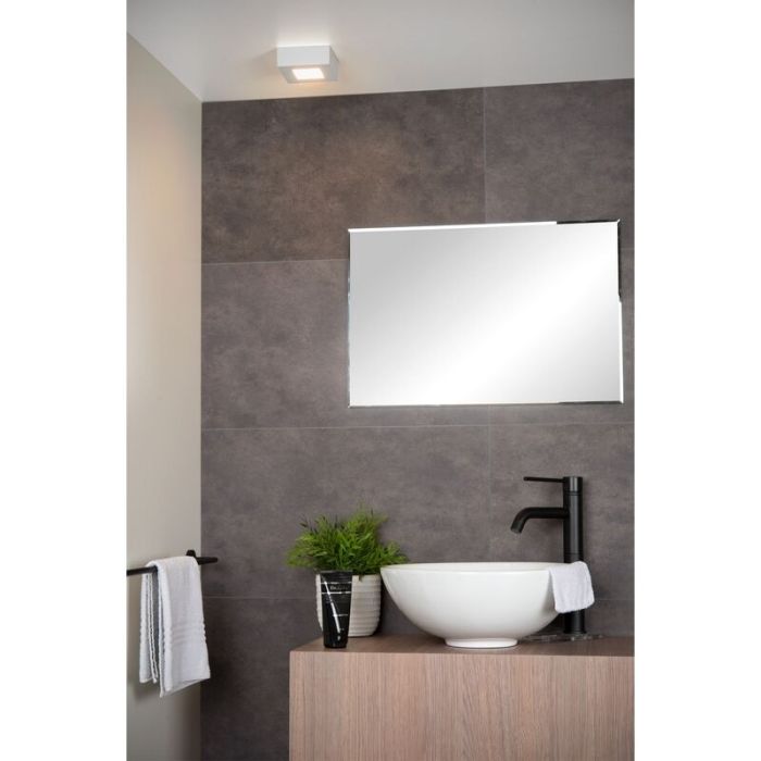 White flush ceiling light modern, Brice, 8W, 3000K LED, IP44