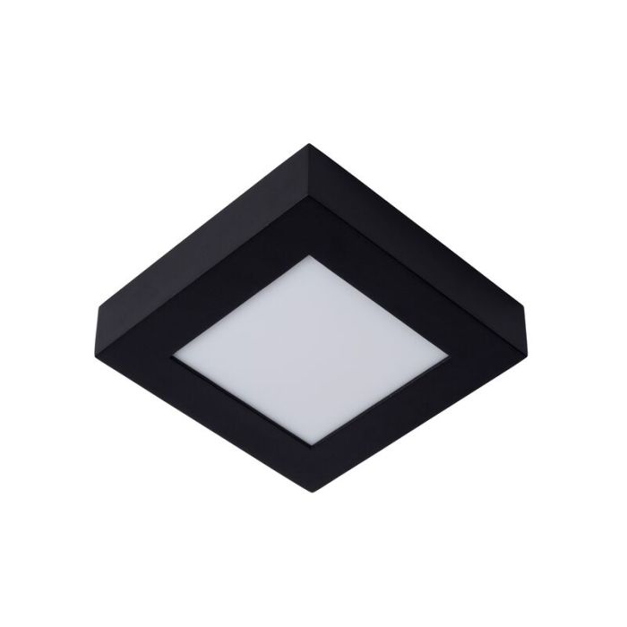 Black flush ceiling light modern, Brice, 15W, 3000K LED, IP44