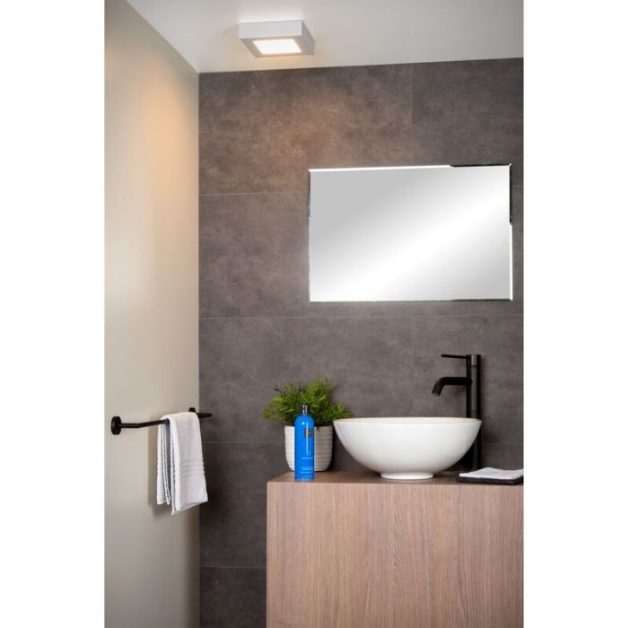 White flush ceiling light modern, Brice, 15W, 3000K LED, IP44