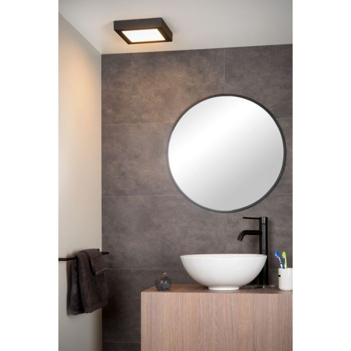 Black flush ceiling light modern, Brice, 22W, 3000K LED, IP44