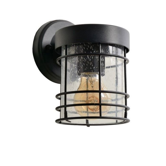Black wall light modern, Keppel, IP23