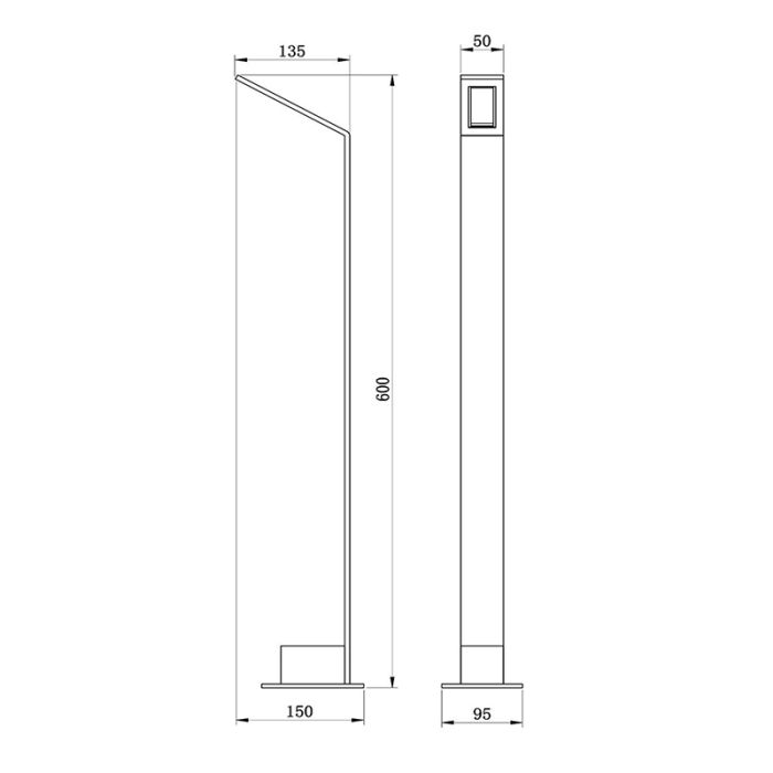 Black outdoor light modern, Lawford, 6W, 3000K LED, IP54