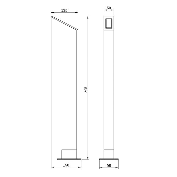 Black outdoor light modern, Lawford, 6W, 3000K LED, IP54