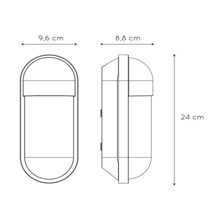 Black outdoor light classic, Capsule, IP54