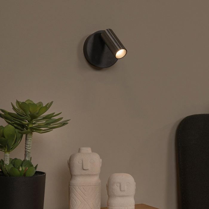 Grey rechargeable wall light modern, Toni, 2W, 2700-4000K, with touch dimmer
