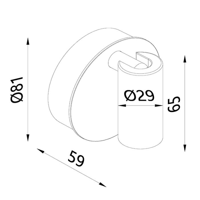 Grey rechargeable wall light modern, Toni, 2W, 2700-4000K, with touch dimmer