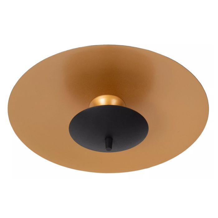 Golden flush ceiling light vintage, Vulcan, 9W, 3000K LED