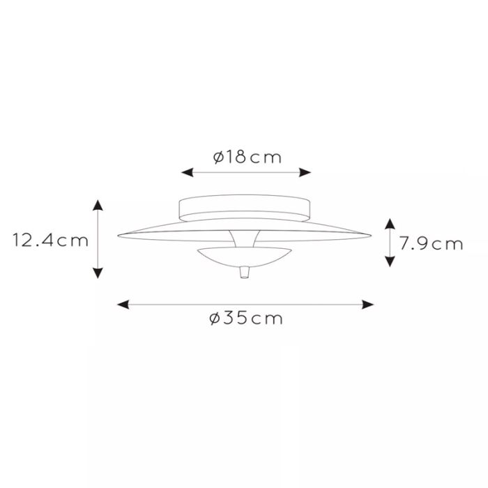 Golden flush ceiling light vintage, Vulcan, 9W, 3000K LED