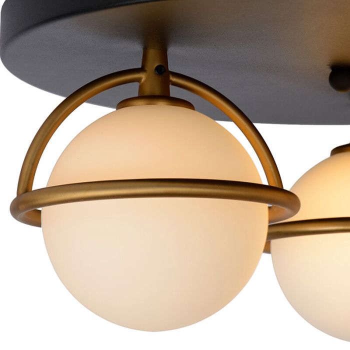 Black bathroom ceiling light classic, Isobel, IP44