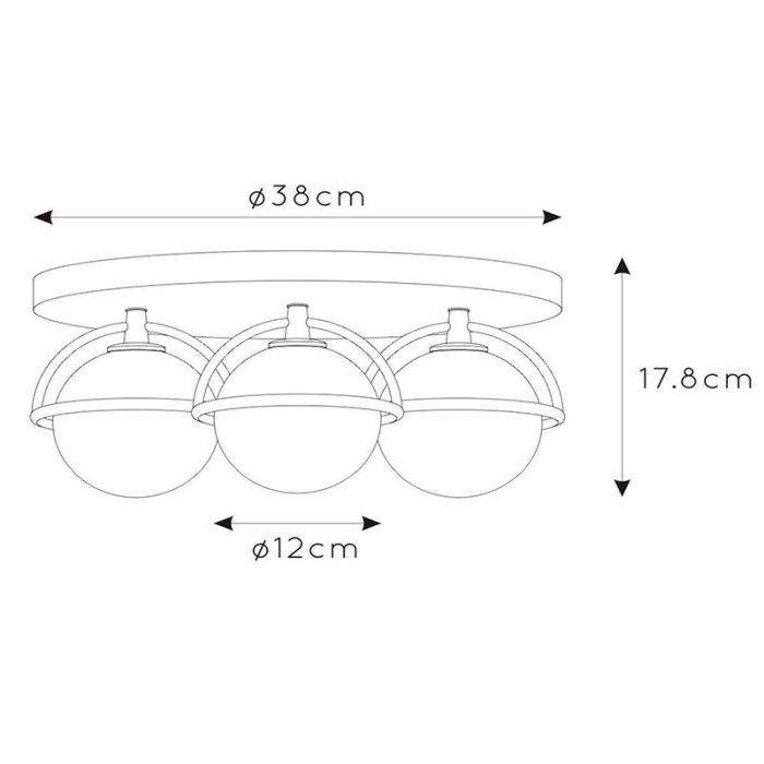 Black bathroom ceiling light classic, Isobel, IP44