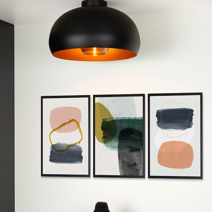 Grey flush ceiling light retro, Sharan