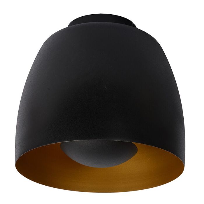 Black flush ceiling light classic, Nolan
