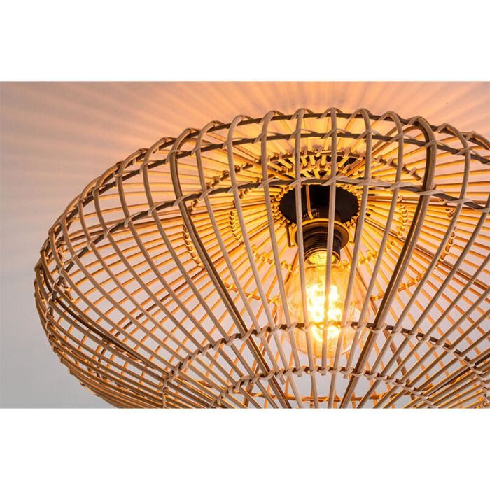 Wooden flush ceiling light rustic, Magali