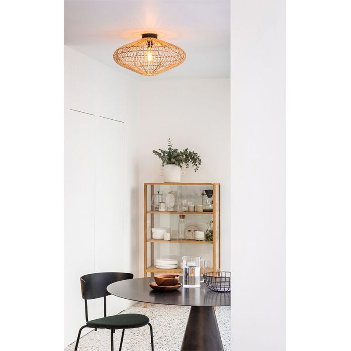 Wooden flush ceiling light rustic, Magali