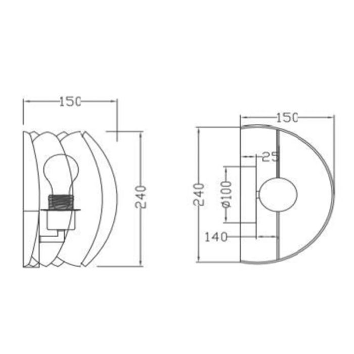 Black wall light modern, Spencer