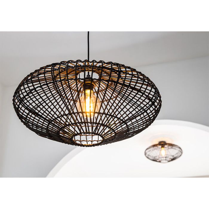 Black pendant light rustic, Magali