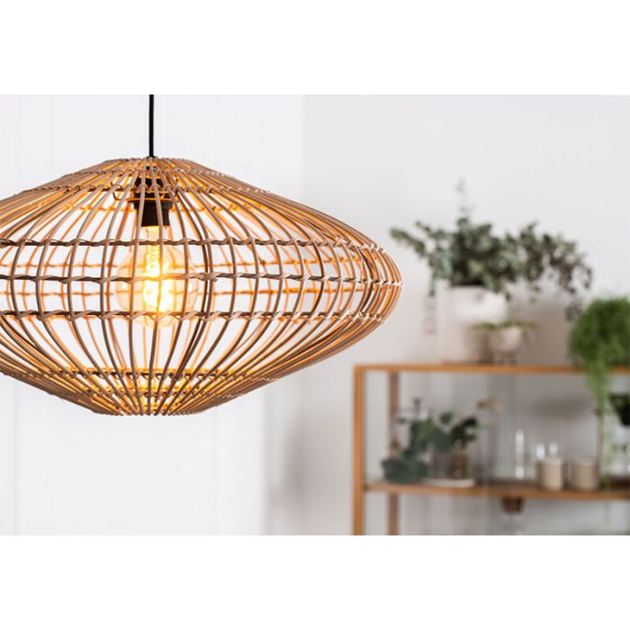 Wooden pendant light rustic, Magali