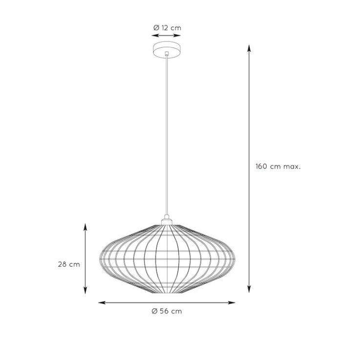 Wooden pendant light rustic, Magali