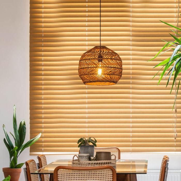 Rattan pendant light yellow, Moloko