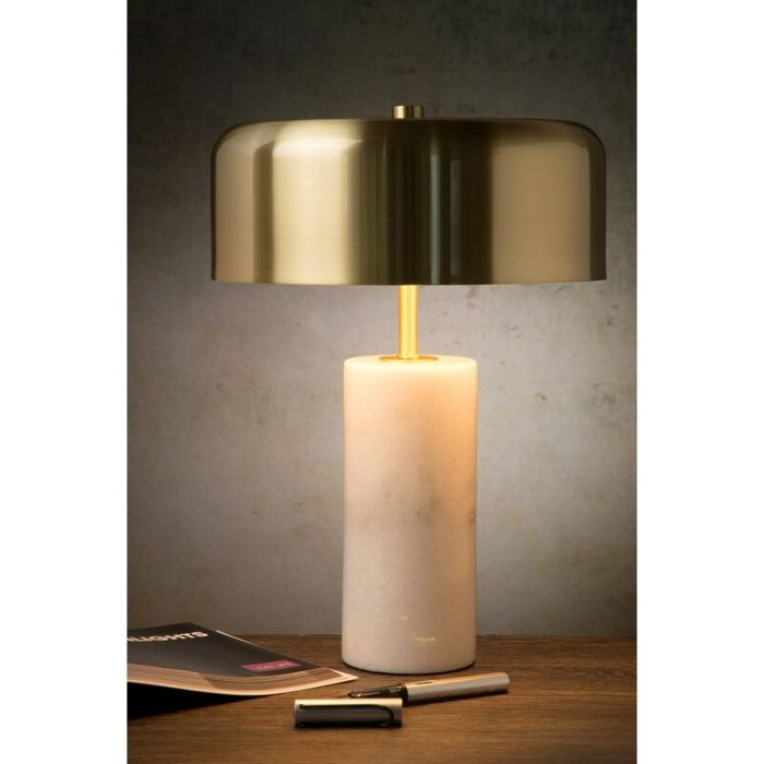 Marble table lamp gold, Mirasol, with switch