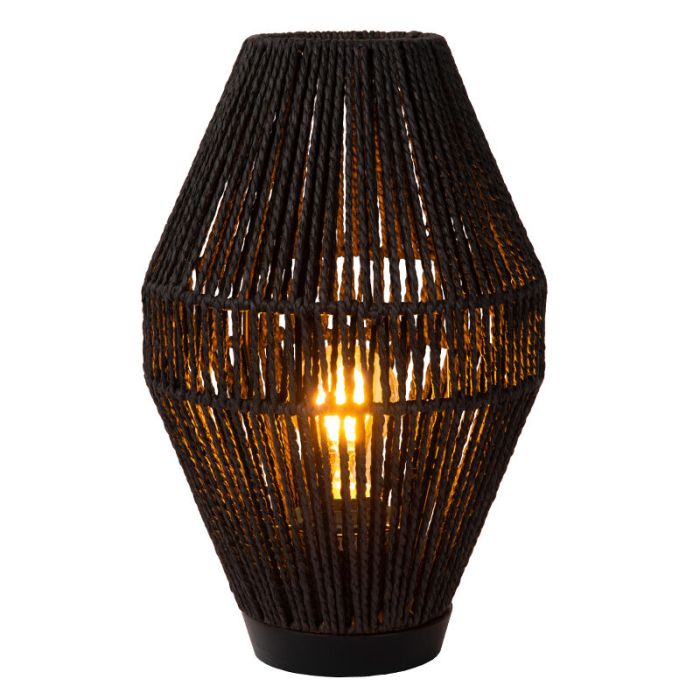 Black table lamp rustic, Cordulle, with switch
