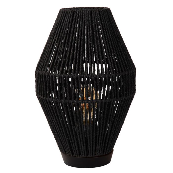 Black table lamp rustic, Cordulle, with switch
