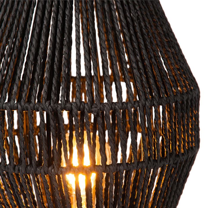 Black table lamp rustic, Cordulle, with switch