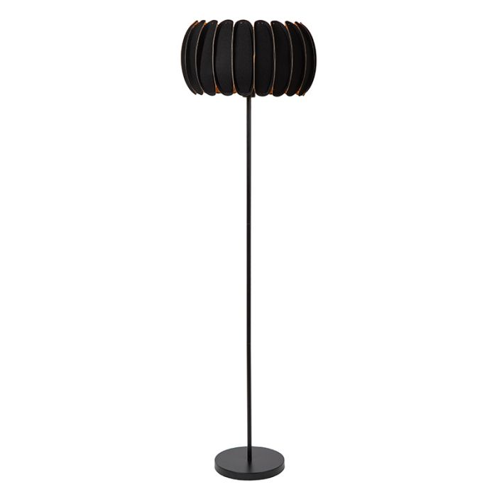 Black floor lamp modern, Spencer, with switch