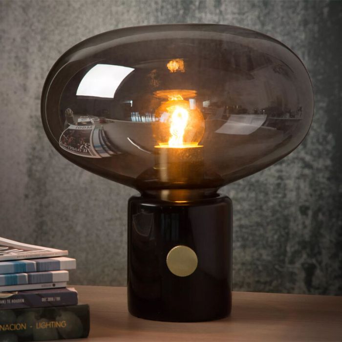 Marble table lamp grey, Charlize, with switch