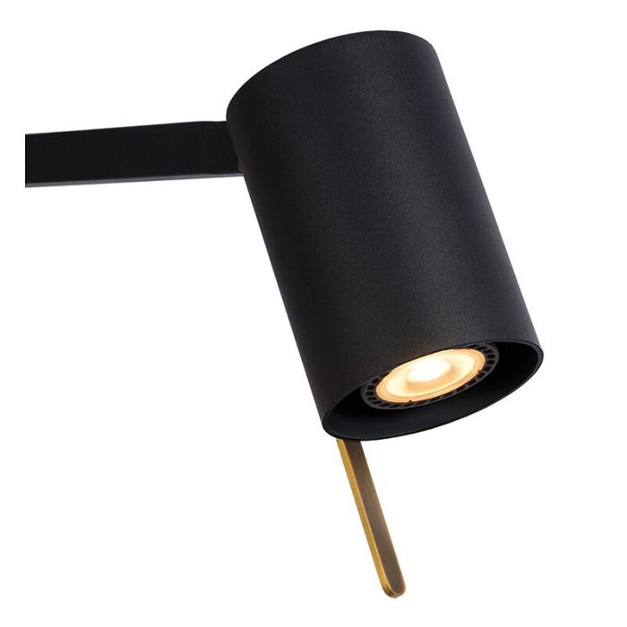 Black desk lamp modern, Lesley, with switch