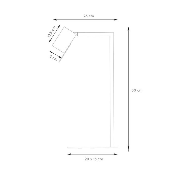 Black desk lamp modern, Lesley, with switch