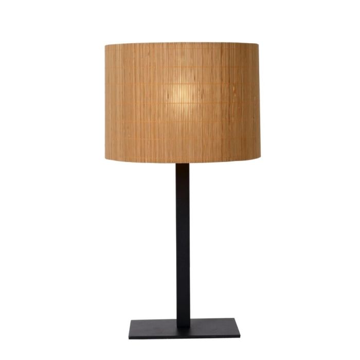 Rattan table lamp brown, Magius, with switch