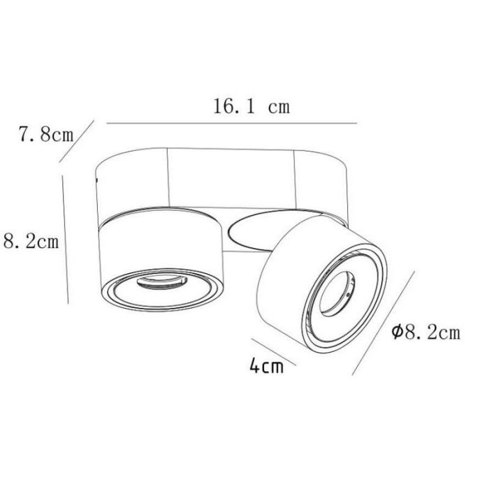 White ceiling spotlight modern, Yumiko, 8W, 2700K LED