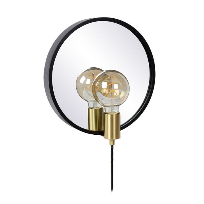 Black mirror lighting rustic, Reflex, with switch