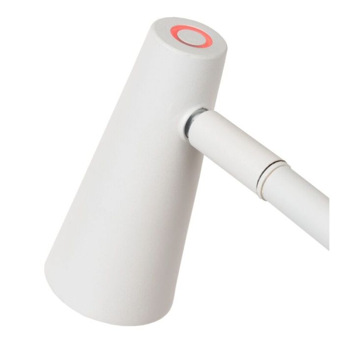 White rechargeable table lamp modern, Stirling, 3W, 2700K LED, with touch dimmer